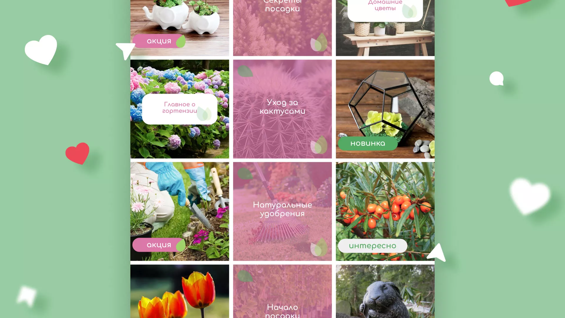 Разработка оформления профиля Instagram для магазина «Floraint» в Отрадном
