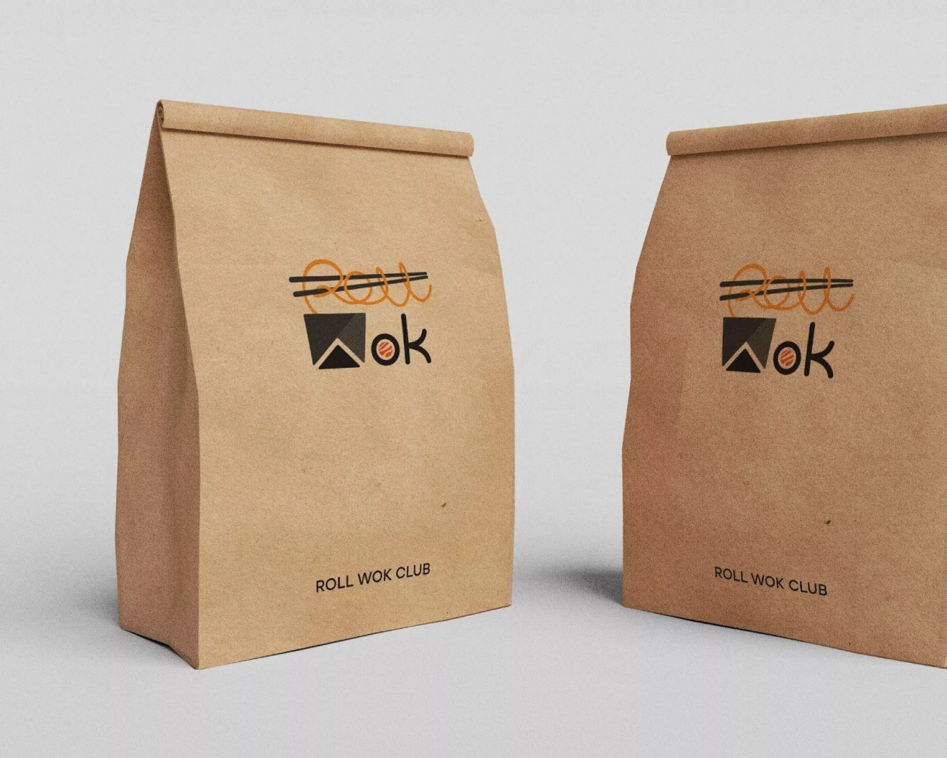 Создание дизайна упаковки суши-бара «Roll Wok Club» в Отрадном